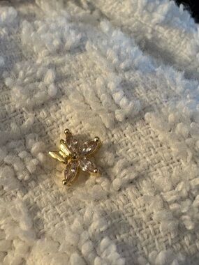 Nose Ring- Stud 20G Copper Gold Tone Star Zirconia  L-Shaped Nose Ring   nwt GG3